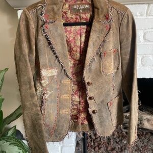 RAW Brown Distressed Leather Jacket
